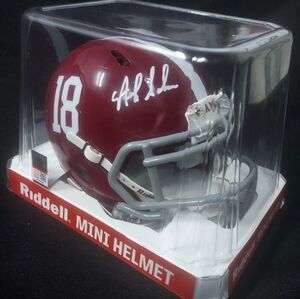Nick Saban Autographed Alabama Mini Football Helmet Beckett Wittness